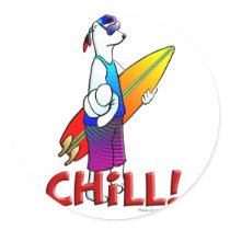 COOLEST SURFER POLAR BEAR EVER stickers by cabinfeverdavid COOLEST SURFER POLAR BEAR EVER stickers