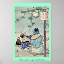 Cooling beneath a canopy by Taiso,Yoshitoshi Posters