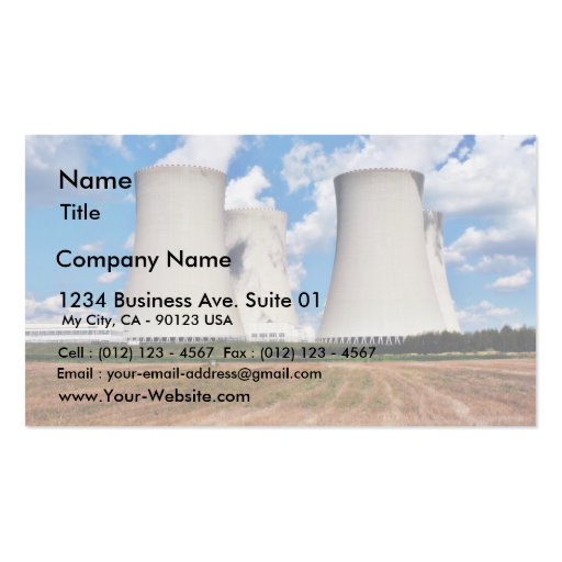 Cooling Towers Of A Nuclear Power Station Business Card (front side)
