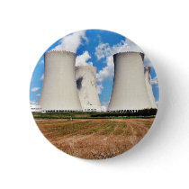 Cooling Towers Of A Nuclear Power Station Buttons
