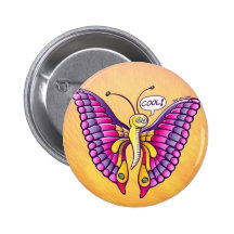 Coolorful Butterfly Pinback Buttons