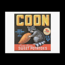 Coon "Porto Rican" Sweet Potatoes Vintage Label postcards