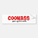 CoonAss - cuaesquiera preguntas Pegatina De Parachoque