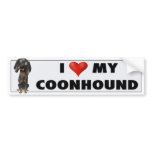 Coonhound (Black and Tan) Love Sticker Bumper Sticker