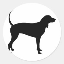 Coonhound Dog (black) Round Sticker