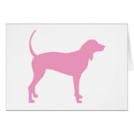 Coonhound Dog (pink) Cards