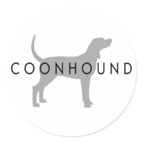 Coonhound (silver grey w/ text) stickers