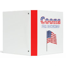 Coons for Congress Patriotic American Flag Design 3 Ring Binder