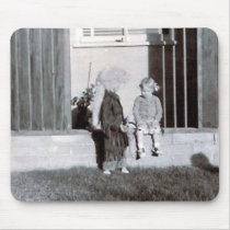 coonskin kid and girl mousepads