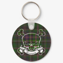 Cooper Tartan Skull Keyring keychains by Scottish_Tartans Cooper Tartan Skull Keyring keychains