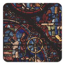 Coopers at work, from the Life of St. Julian Square Sticker