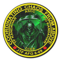 Coordinating Chaos From Above Round Sticker