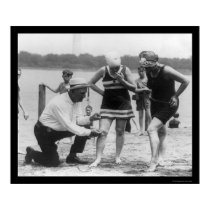 Cop Measuring Swimsuit Length 1922 posters