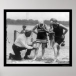 Cop Measuring Swimsuit Length 1922 Posters