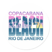 Copacabana Beach Round Sticker
