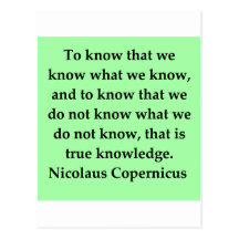 copernicus quote post card