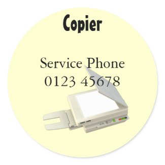Copier service phone sticker