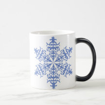 Copo de nieve del invierno del navidad de los azul tazas