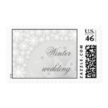 Copos de nieve grises helados - sello del boda del
