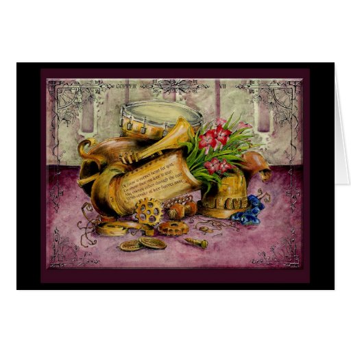Copper 7th Wedding Anniversary gift card Zazzle