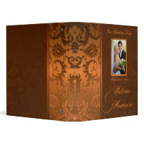 Copper and Brown Damask Wedding Binder/Album