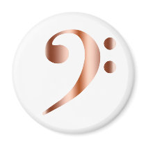 Copper Bass Clef Fridge Magnets