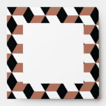 Copper Black & White 3D Cubes Pattern envelopes