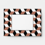Copper Black & White 3D Cubes Pattern envelopes