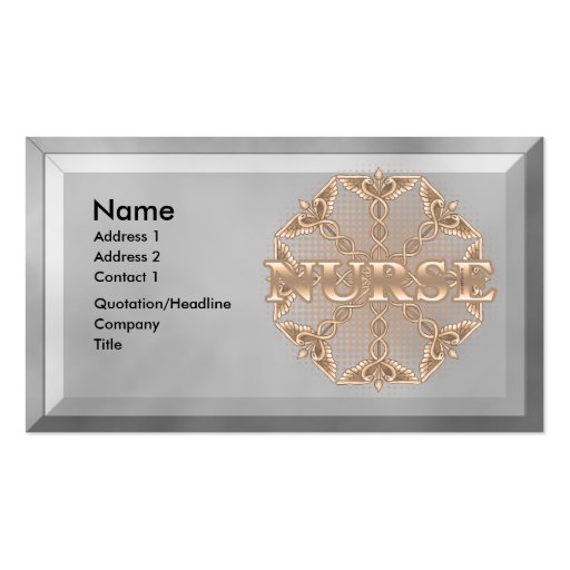 Copper Caduceus Star Nurse Business Card
