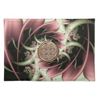 Copper Celery Fractal with Celtic Knot Placemats