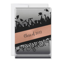 Copper & Chrome Diagonal Slash Class of 2012 Personalized Invitation