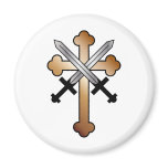 Copper Cross with Crossed Swords magnets