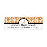 Copper Damask Monogram Labels {not metallic}