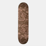 Copper Dragon on Brown Leather Texture skateboards