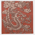 Copper Dragon on Deep Coral Leather Texture napkins