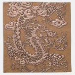 Copper Dragon on Natural Tan Leather Texture napkins