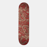 Copper Dragon on Red Leather Texture skateboards