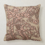 Copper Dragon on Shell Leather Texture pillows