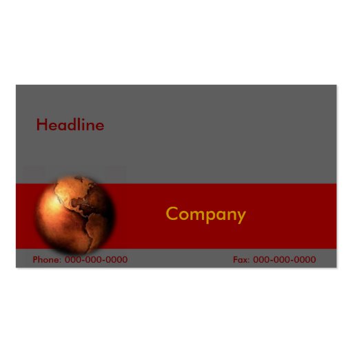 Copper Globe Business Card (front side)