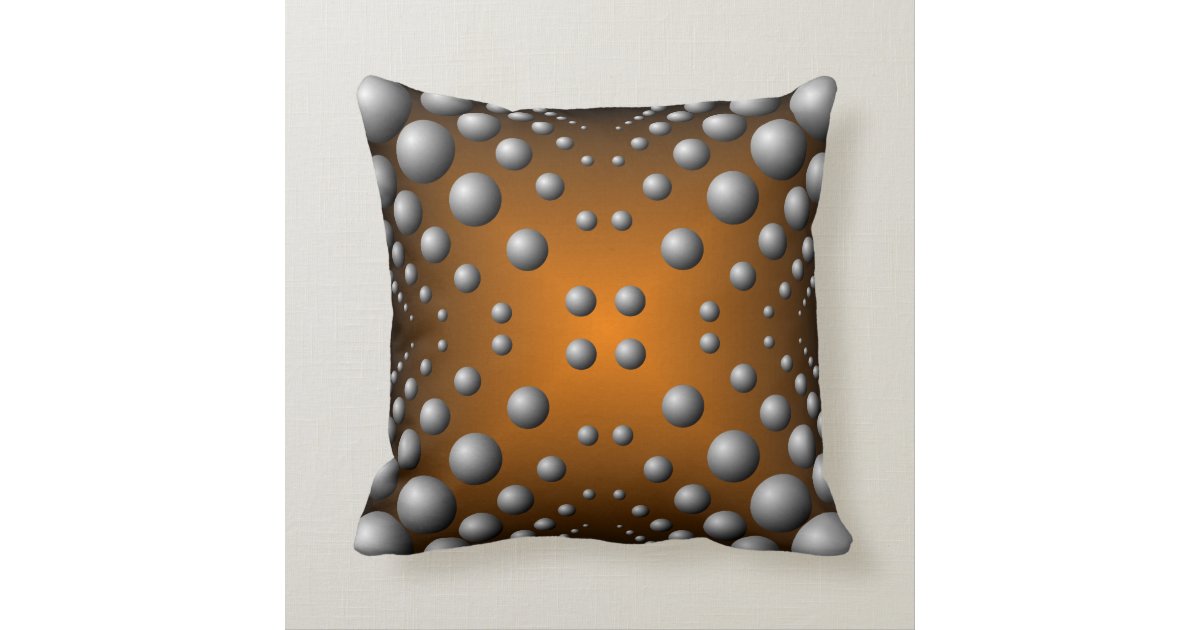 Copper gray bubble pattern throw pillow Zazzle