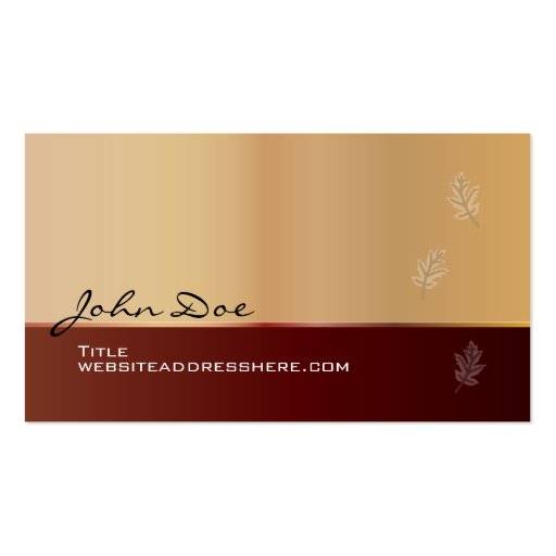 Copper Leaf Business Card (back side)