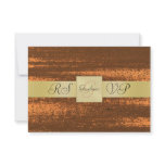 Copper Metal Gold Monogram RSVP Invitation