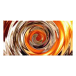 copper metal wave personalized photo card