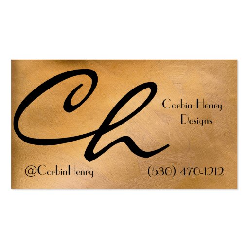Copper Metallic Business Cards (front side)