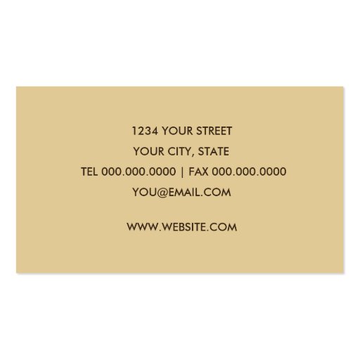 Copper Metallic Damask Business Card (back side)