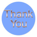 Copper on Blue Thank You Stickers sticker