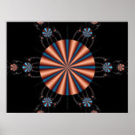 Copper Pinwheel Fractal Print