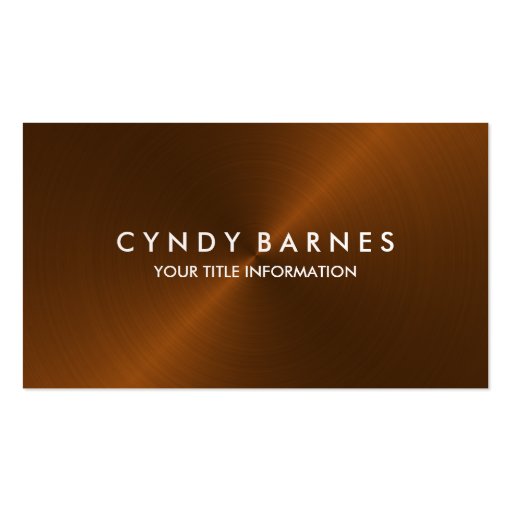 Copper Sheen Business Card (front side)