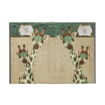 Copper & Teal Giraffes Monogram  iPad Case powis icase
