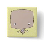 Copper the Little Robot (lemon washi print) buttons